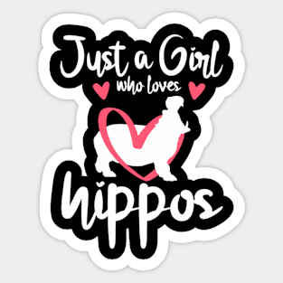 Just A Who Loves Hippos Animal Sticker